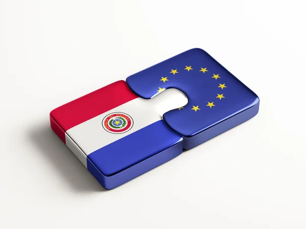 Europeiska unionen Paraguay pussel koncept — Stockfoto