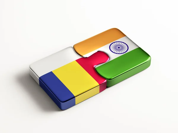 Concetto di Puzzle di Romania India — Foto Stock