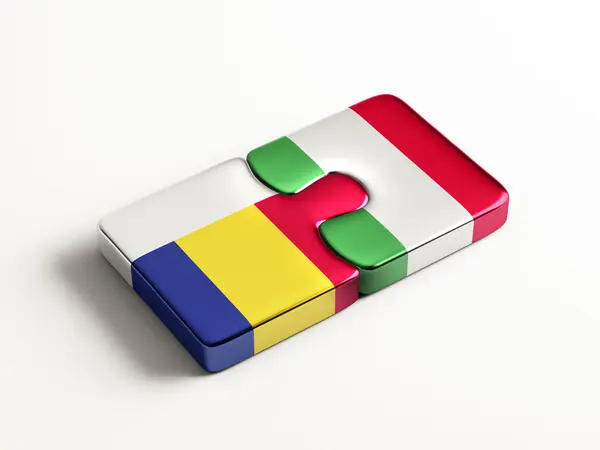 Roemenië Italië puzzel Concept — Stockfoto