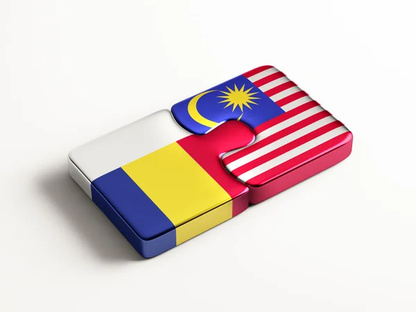 Romania Malaysia  Puzzle Concept — Stock Photo, Image