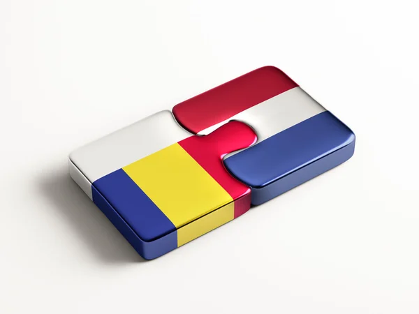 Conceito de quebra-cabeça de Holanda Romênia — Fotografia de Stock