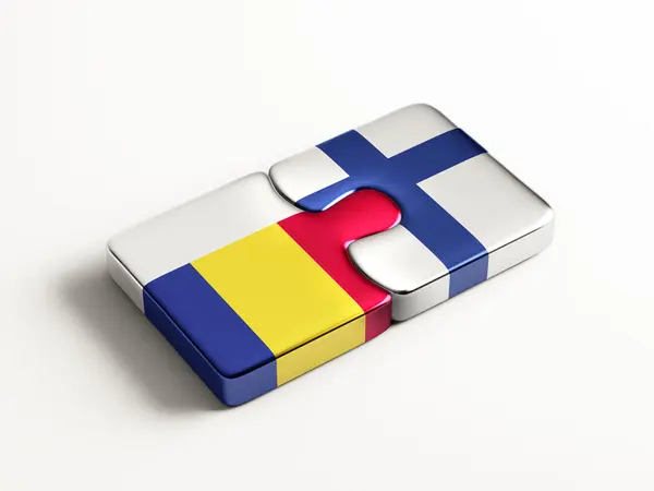 Romania Finlandia Puzzle Concept — Foto Stock