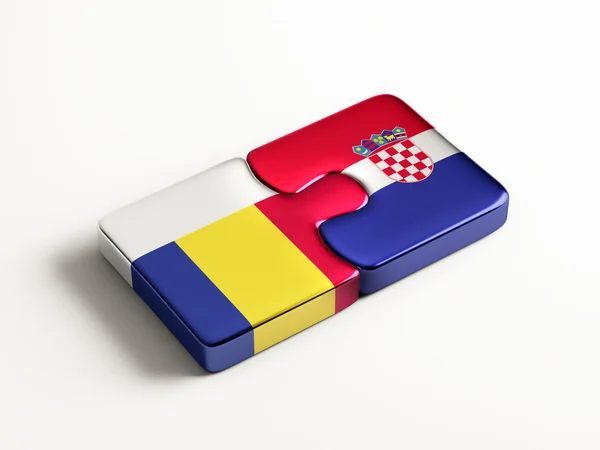 Romania Croatia Puzzle Concept — Stock Photo, Image