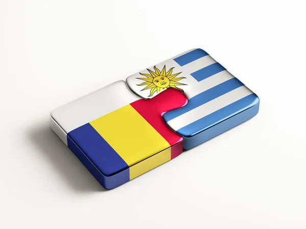 Romania Uruguay  Puzzle Concept — Stock Photo, Image