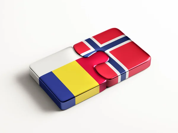 Rumania Noruega Puzzle Concepto —  Fotos de Stock