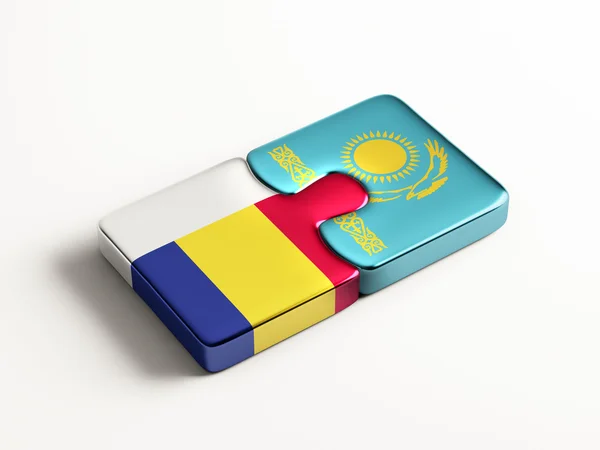 Kazakhstan Romania  Puzzle Concept — Stock Photo, Image