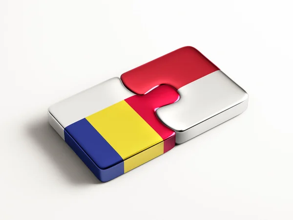 Indonesia Rumania Puzzle Concepto — Foto de Stock