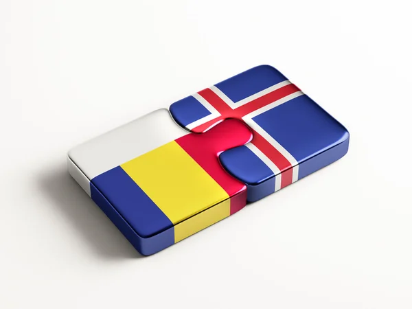 Islandia Rumania Puzzle Concepto —  Fotos de Stock