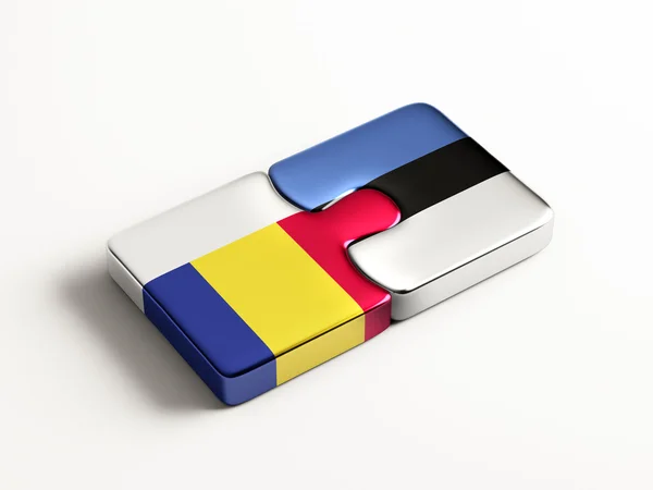 Estonia Rumania Puzzle Concepto —  Fotos de Stock