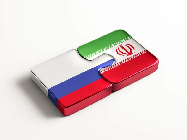 Russia Iran  Puzzle Concept — Stock Photo, Image