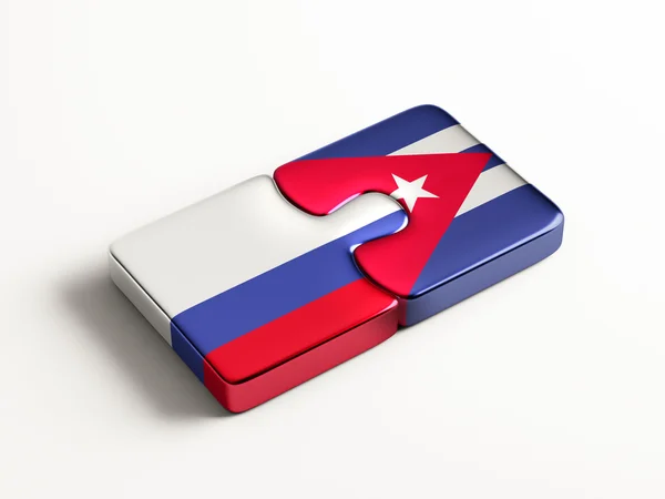 Russia Cuba  Puzzle Concept — Stock Photo, Image