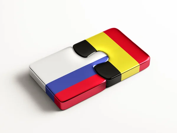 Rússia Bélgica Puzzle Concept — Fotografia de Stock
