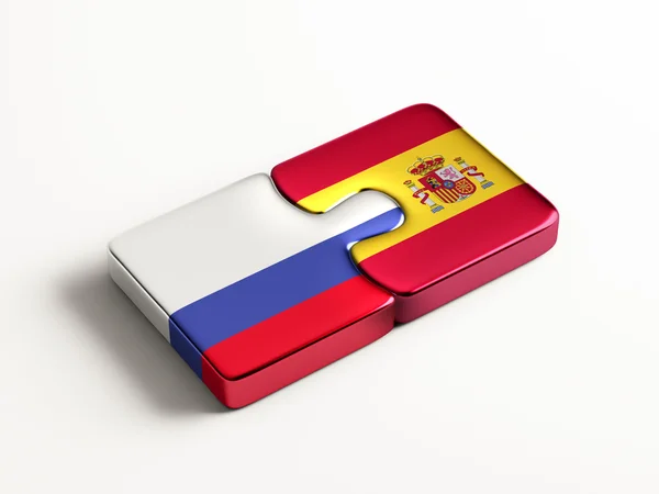Russland Spanien Puzzle-Konzept — Stockfoto