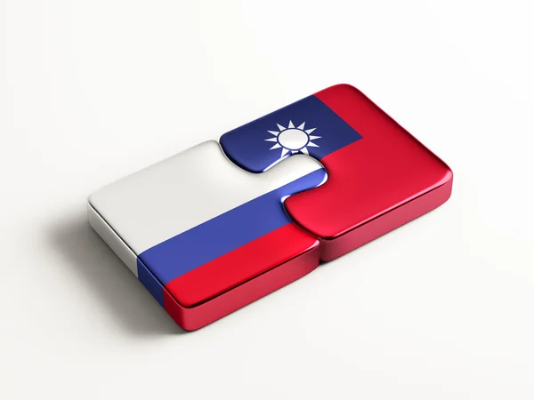 Rusland Taiwan puzzel Concept — Stockfoto