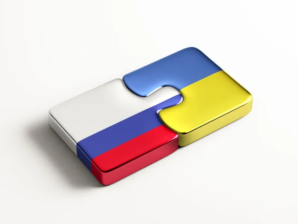 Rusia Ucrania Puzzle Concepto —  Fotos de Stock