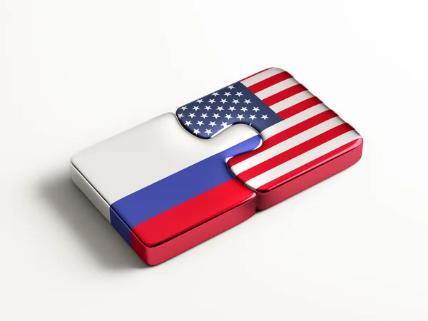 러시아 미국 퍼즐 개념 — 스톡 사진