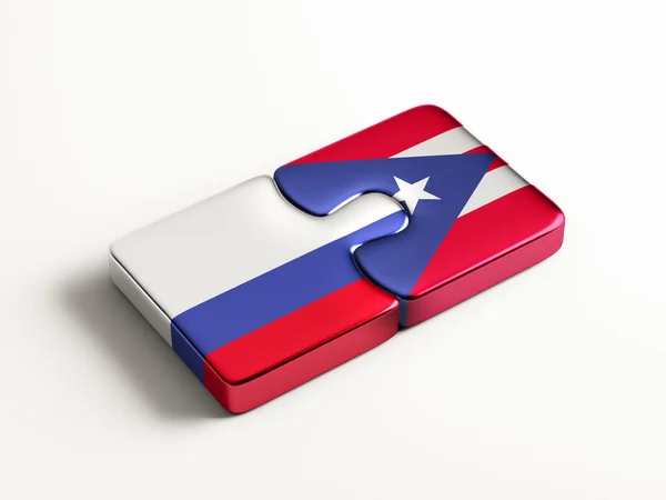 Rusia Puerto Rico Puzzle Concepto —  Fotos de Stock