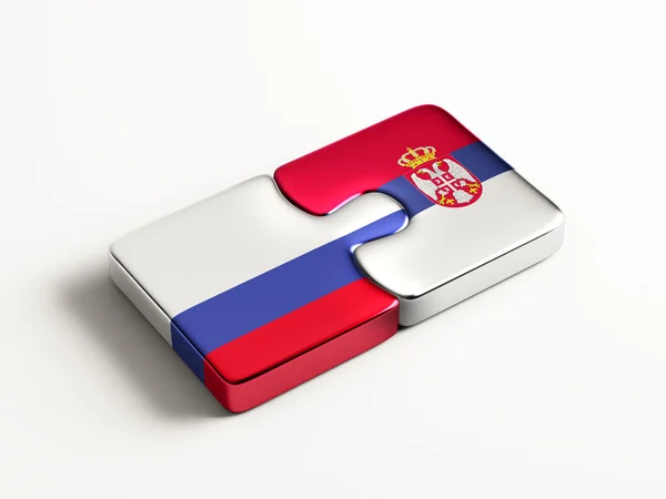 Serbia Russia  Puzzle Concept — Stock Photo, Image