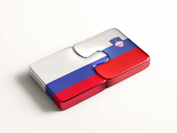 Slovénie Russie Puzzle Concept — Photo