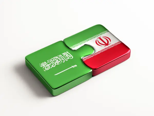 Saudi Arabia Iran  Puzzle Concept — Stock Photo, Image