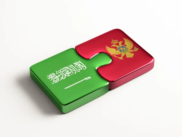 사우디 아라비아 몬테네그로 퍼즐 개념 — 스톡 사진