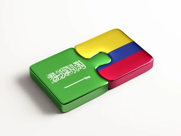 Saudi-Arabia Kolumbia Puzzle käsite — kuvapankkivalokuva