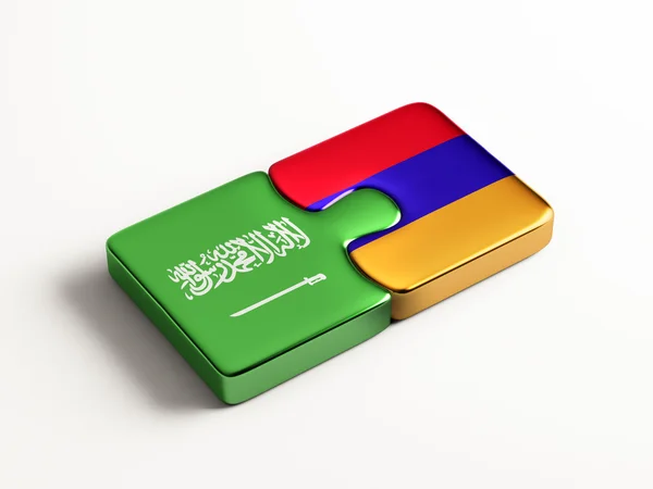 沙特阿拉伯亚美尼亚拼图概念 — 图库照片