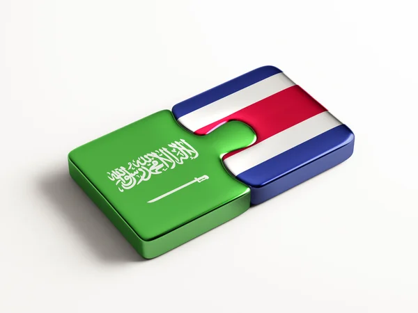 Saudi-Arabia Costa Rica Puzzle käsite — kuvapankkivalokuva