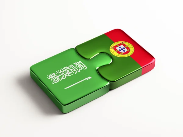 Saudi-Arabia Portugali Puzzle Concept — kuvapankkivalokuva