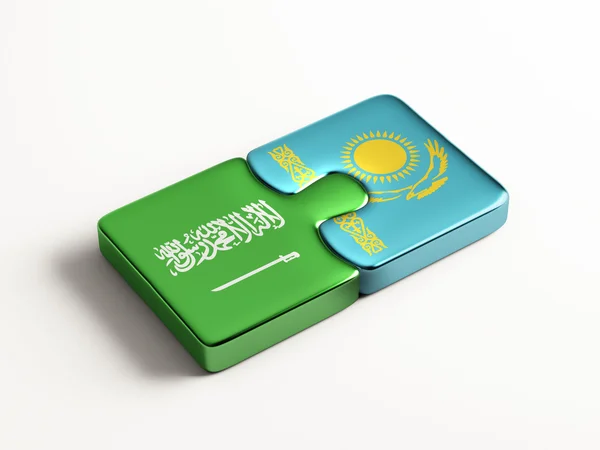 カザフスタン サウジアラビア パズル コンセプト — ストック写真