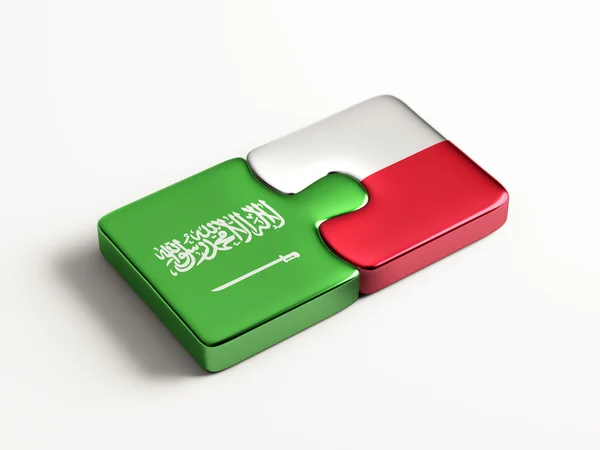 ポーランド サウジアラビア パズル コンセプト — ストック写真