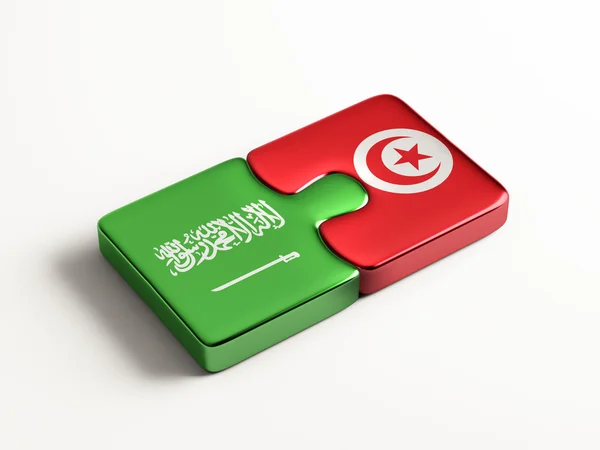 Tunisien Saudiarabien pussel koncept — Stockfoto