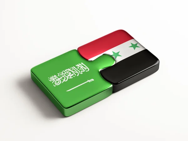 Siria Arabia Saudita Puzzle Concepto — Foto de Stock