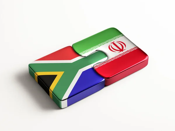 Sydafrika Iran Puzzle Concept - Stock-foto