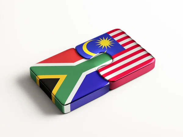 South Africa Malaysia  Puzzle Concept — Stock Photo, Image