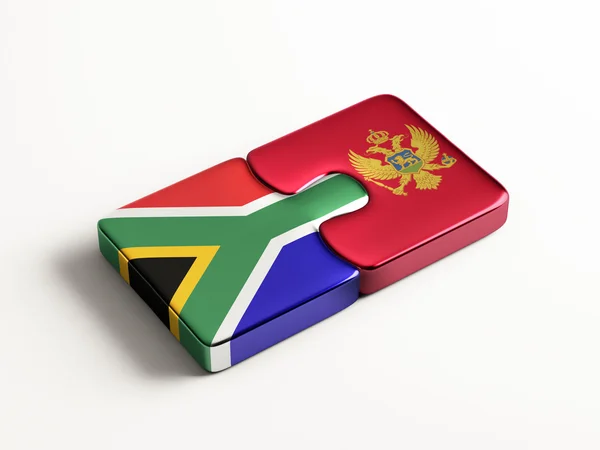 South Africa Montenegro Puzzle Concept — Stock Photo, Image