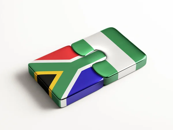 Sydafrika Nigeria Puzzle Concept - Stock-foto