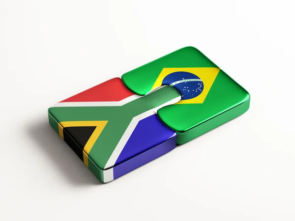 South Africa Brazil  Puzzle Concept — Stock Photo, Image