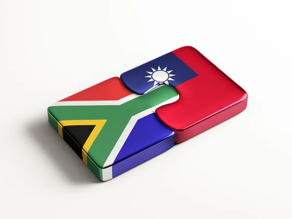 Zuid-Afrika Taiwan puzzel Concept — Stockfoto