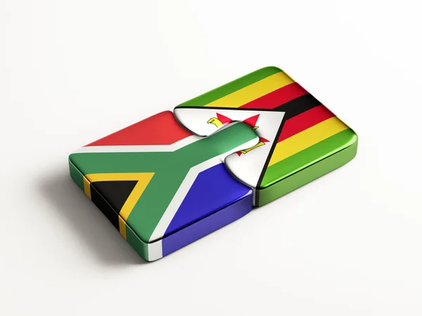 Zuid-Afrika Zimbabwe puzzel Concept — Stockfoto