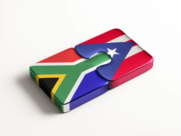 South Africa Puerto Rico  Puzzle Concept — Stock Photo, Image