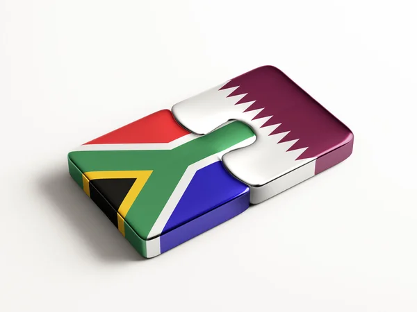 South Africa Qatar  Puzzle Concept — Stock Photo, Image