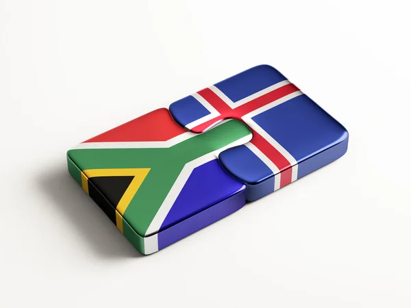 IJsland Zuid-Afrika puzzel Concept — Stockfoto