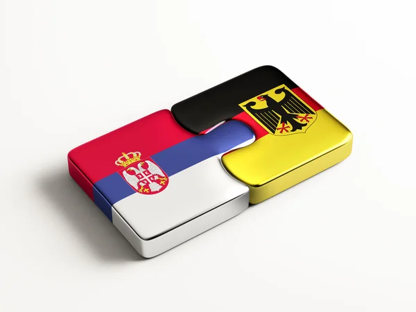 Serbia Alemania Puzzle Concepto —  Fotos de Stock