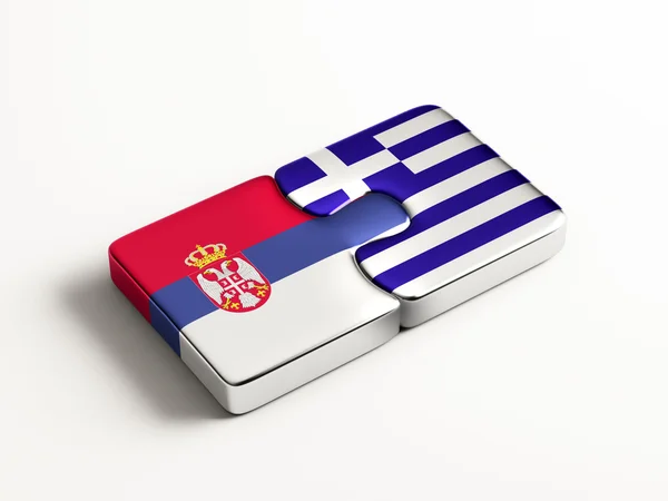 Serbia Grecia Puzzle Concept — Foto Stock