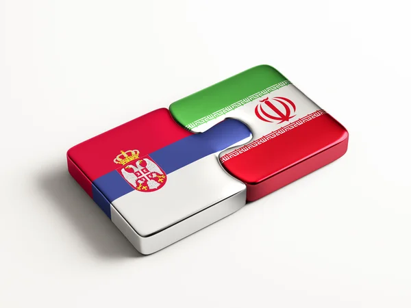 Concetto di Puzzle di Serbia Iran — Foto Stock