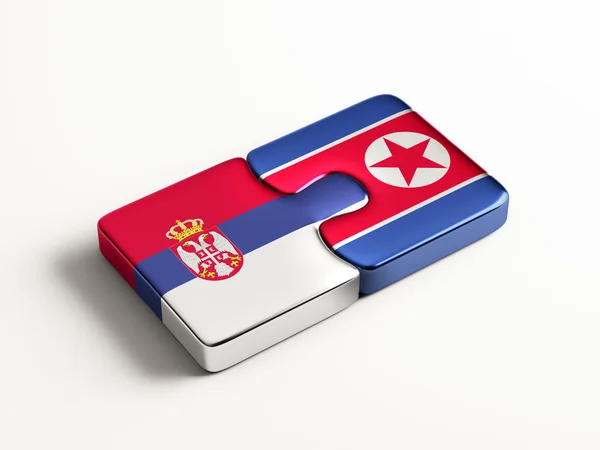 Serbia North Korea  Puzzle Concept — Stock Photo, Image