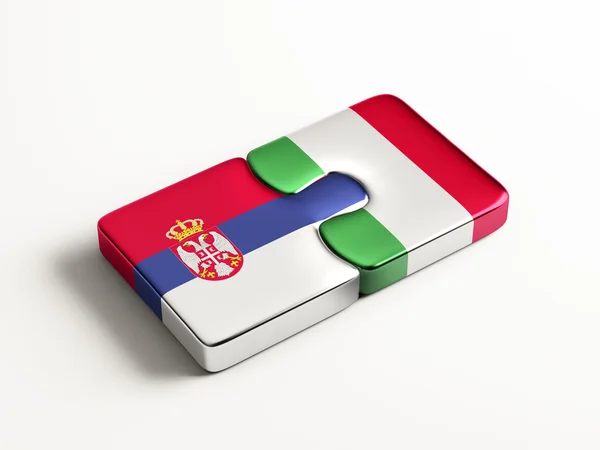 Serbia Italia Puzzle Concepto — Foto de Stock