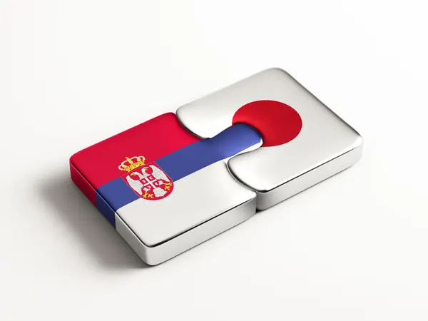 Serbia Giappone Puzzle Concept — Foto Stock