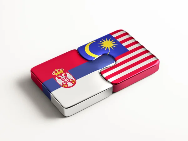 Serbia Malaysia  Puzzle Concept — Stock Photo, Image